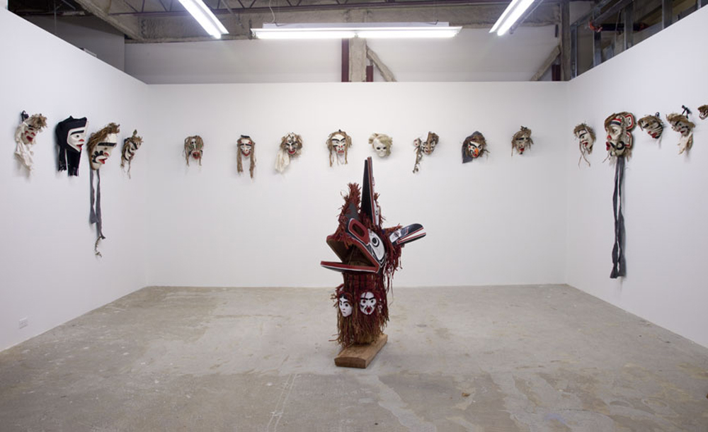 Installation View of Atlakim Mask by Beau Dick